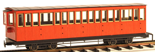 Ferro Train 1402-02 - 4axle 17 window coach, closed platf., red